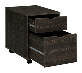 Noorvik 2-drawer Mobile File Cabinet Dark Oak - File Cabinet - Half Price Furniture