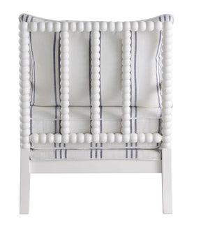 Blanchett Upholstered Accent Chair with Spindle Accent White and Navy Half Price Furniture
