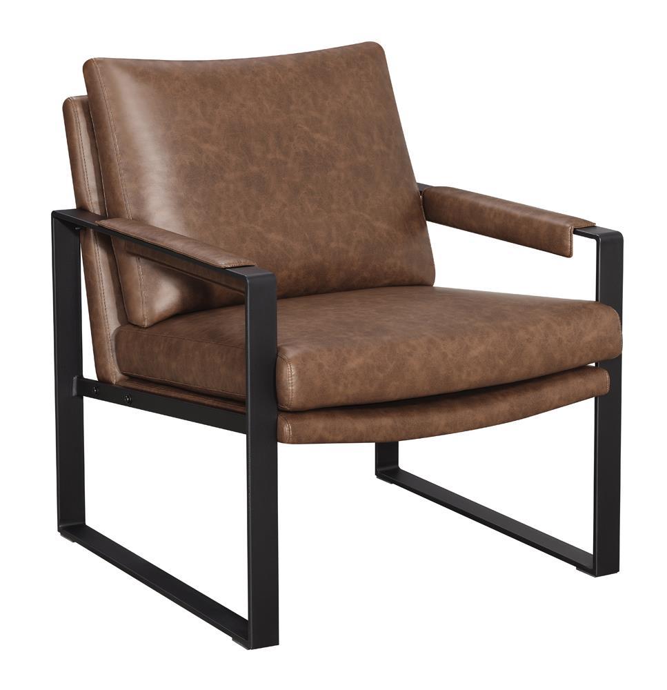 Rosalind Upholstered Accent Chair with Removable Cushion Umber Brown and Gunmetal  Half Price Furniture