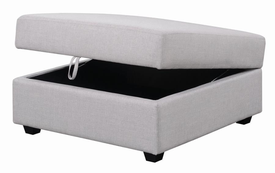 Cambria Upholstered Square Storage Ottoman Grey - Half Price Furniture