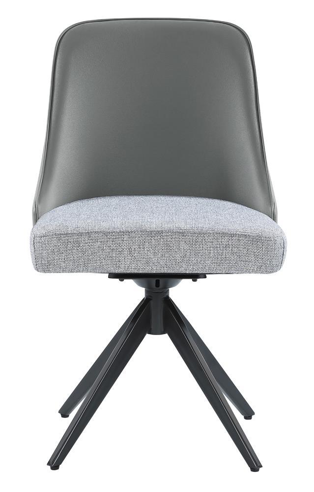 Paulita Upholstered Swivel Side Chairs (Set of 2) Grey and Gunmetal  Half Price Furniture