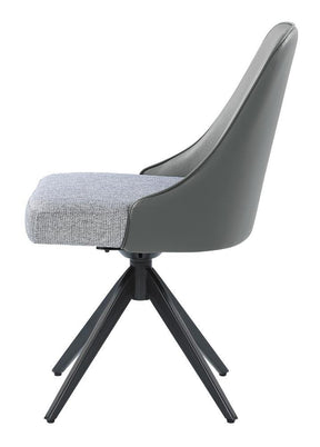 Paulita Upholstered Swivel Side Chairs (Set of 2) Grey and Gunmetal - Half Price Furniture