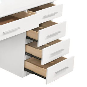 Felicity 9-drawer Vanity Desk with Lighted Mirror Glossy White - Vanity Set - Half Price Furniture