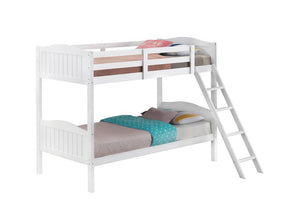 Arlo Twin Over Twin Bunk Bed with Ladder White Arlo Twin Over Twin Bunk Bed with Ladder White Half Price Furniture