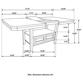 Prentiss Rectangular Counter Height Table with Butterfly Leaf Cappuccino - Counter Height Table - Half Price Furniture