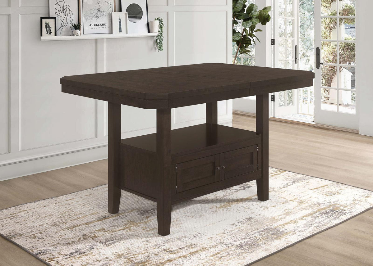 Prentiss Rectangular Counter Height Table with Butterfly Leaf Cappuccino - Counter Height Table - Half Price Furniture