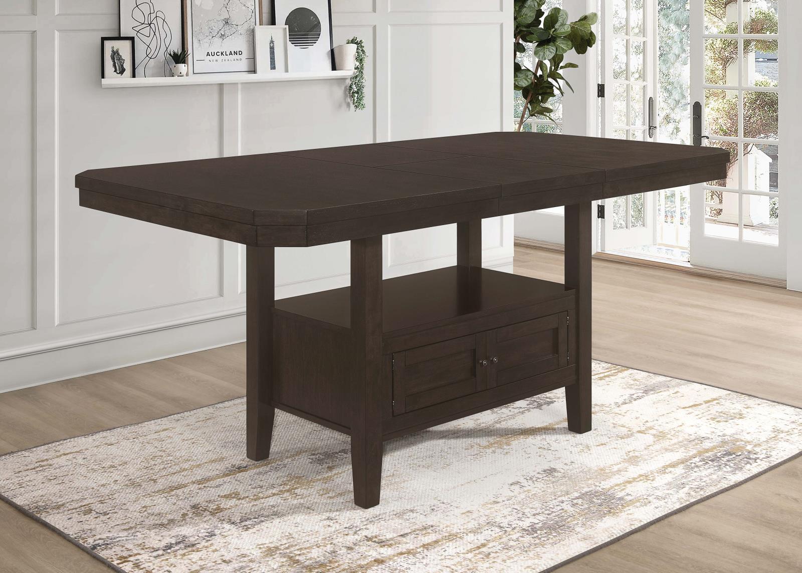 Prentiss Rectangular Counter Height Table with Butterfly Leaf Cappuccino - Half Price Furniture