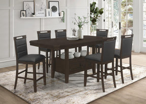 Prentiss Rectangular Counter Height Table with Butterfly Leaf Cappuccino - Counter Height Table - Half Price Furniture