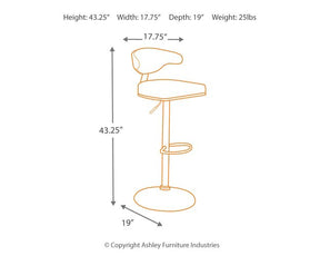 Bellatier Adjustable Height Bar Stool - Barstool - Half Price Furniture