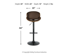 Bellatier Adjustable Height Bar Stool - Barstool - Half Price Furniture