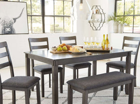 Bridson Dining Table and Chairs with Bench (Set of 6) Half Price Furniture