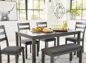 Bridson Dining Table and Chairs with Bench (Set of 6) - Half Price Furniture