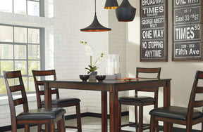 Coviar Counter Height Dining Table and Bar Stools (Set of 5) Half Price Furniture