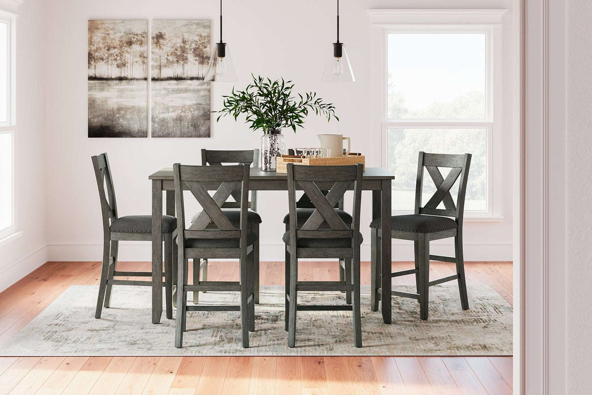 Caitbrook Counter Height Dining Table and Bar Stools (Set of 7) Half Price Furniture