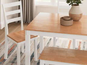 Gesthaven Dining Table with 4 Chairs and Bench (Set of 6) - Half Price Furniture