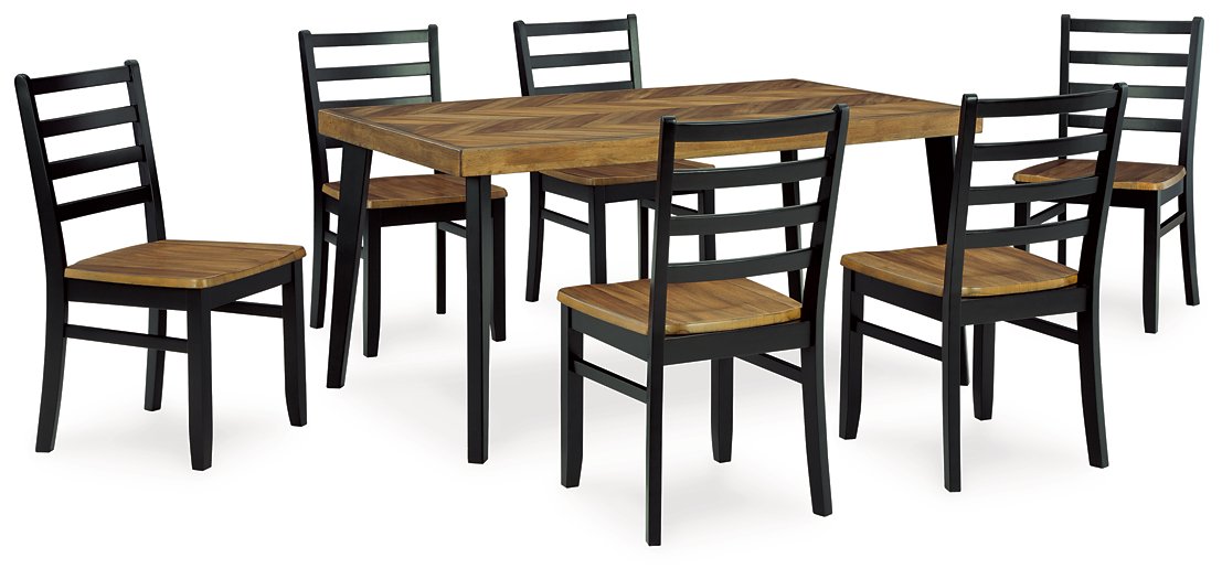Blondon Dining Table and 6 Chairs (Set of 7)  Half Price Furniture
