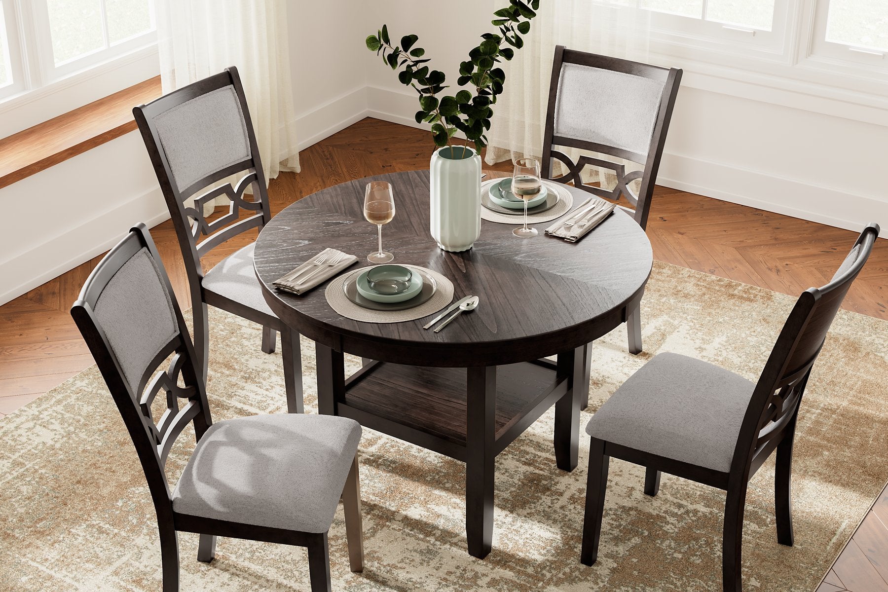 Langwest Dining Table and 4 Chairs (Set of 5) - Half Price Furniture