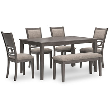 Wrenning Dining Table and 4 Chairs and Bench (Set of 6)  Half Price Furniture
