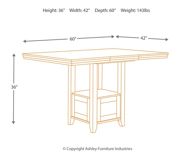 Ralene Counter Height Dining Extension Table - Half Price Furniture