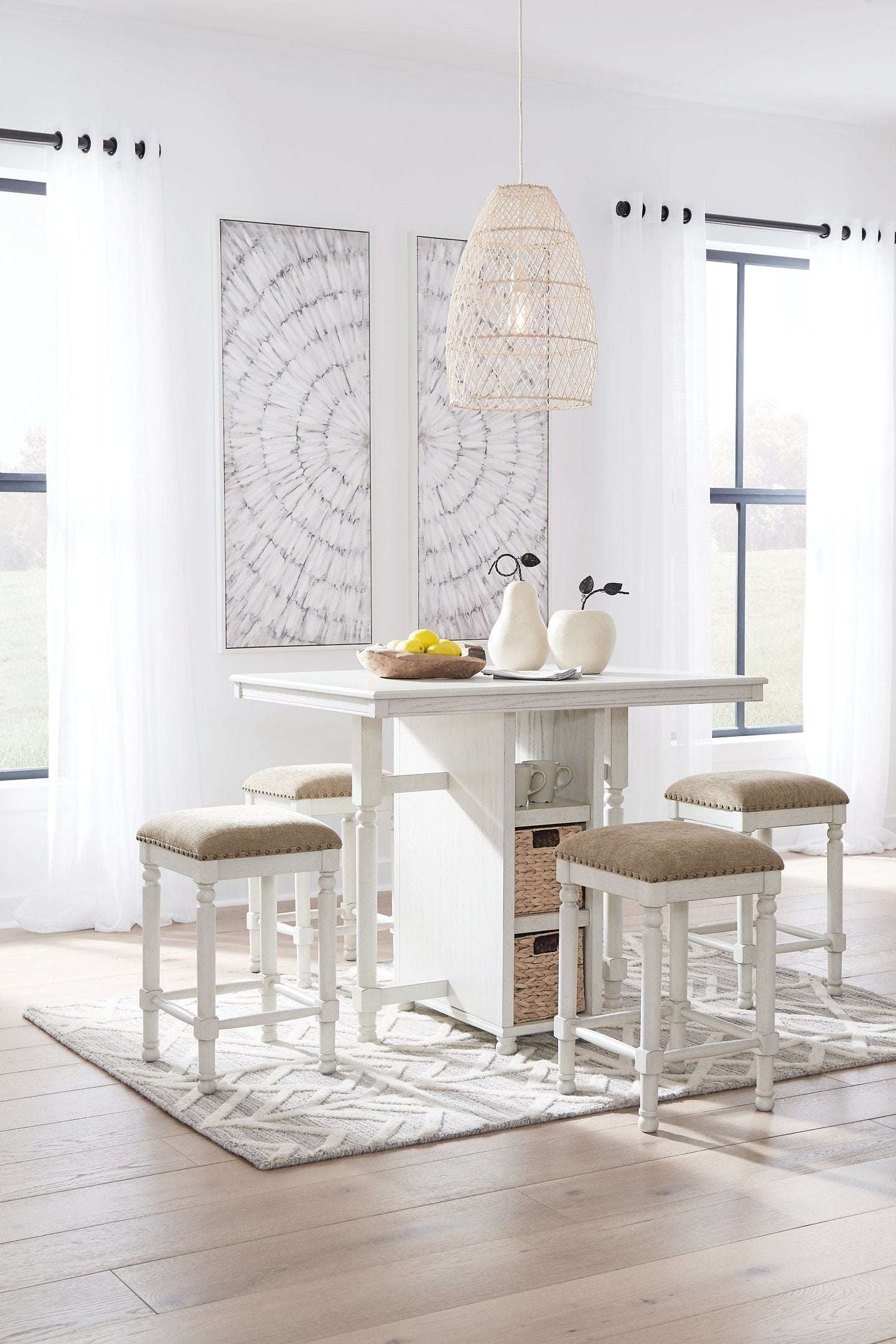 Robbinsdale Counter Height Dining Table and Bar Stools (Set of 5) - Half Price Furniture