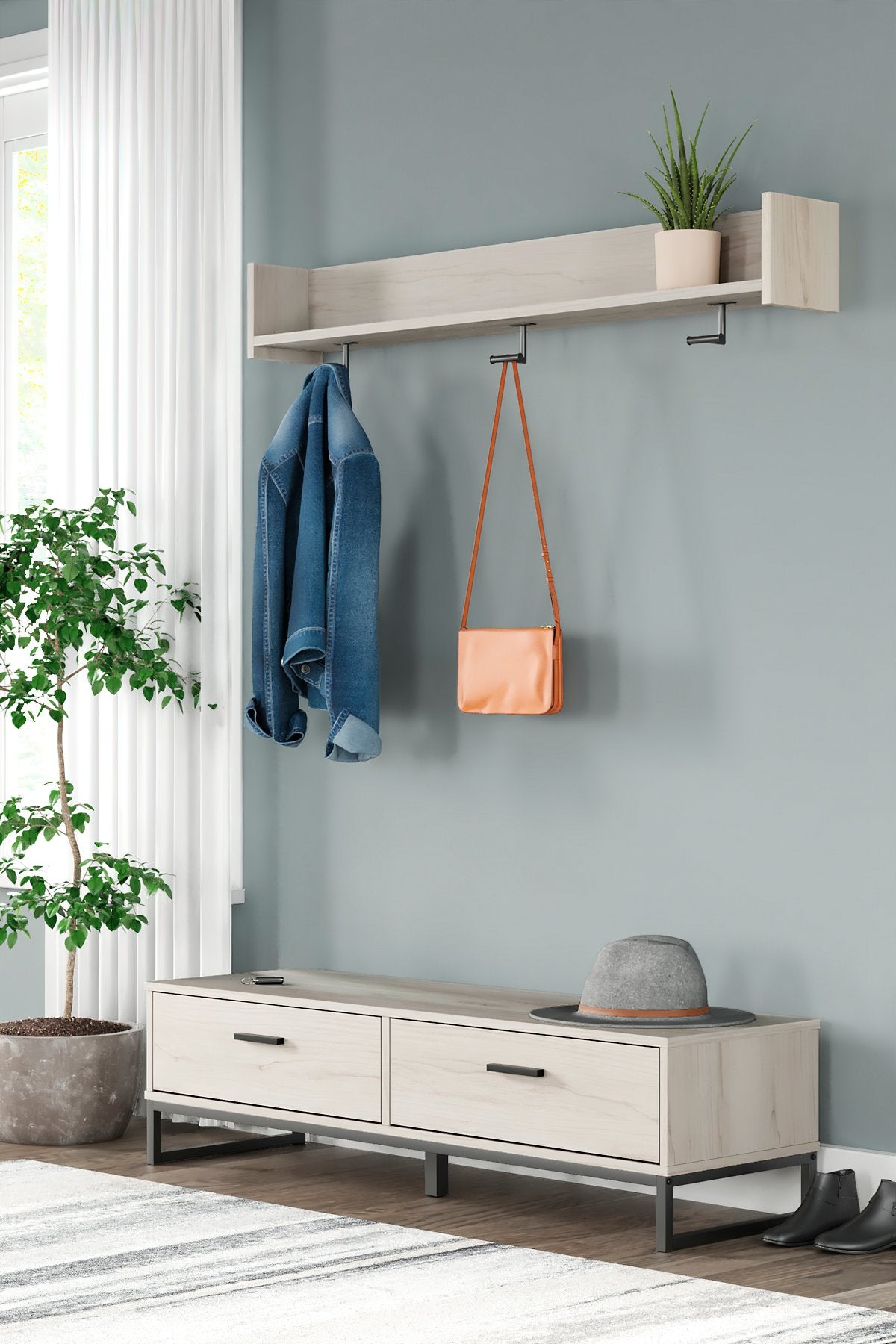 Socalle Bench with Coat Rack  Half Price Furniture