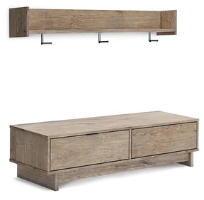 Oliah Bench with Coat Rack Half Price Furniture