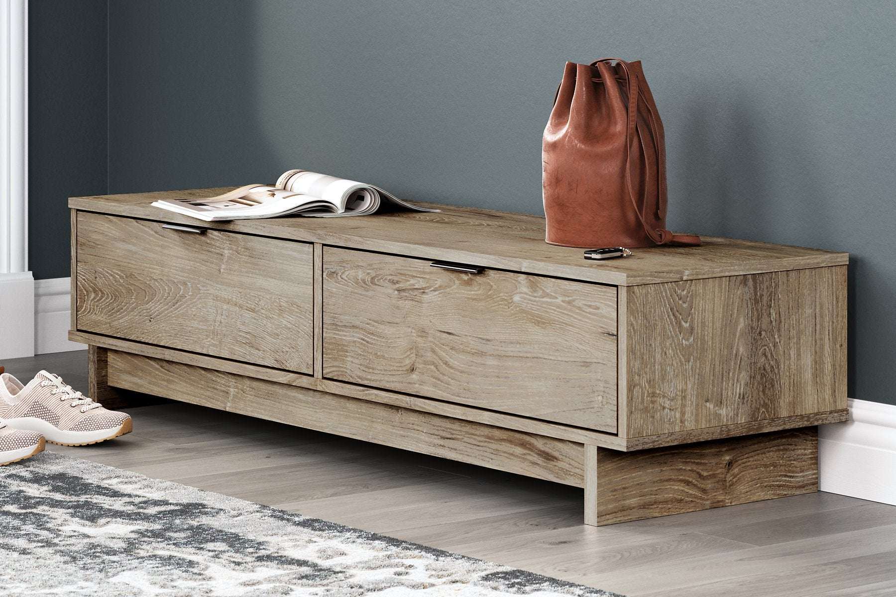 Oliah Bench with Coat Rack - Half Price Furniture
