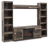 Derekson 4-Piece Entertainment Center with Electric Fireplace Half Price Furniture