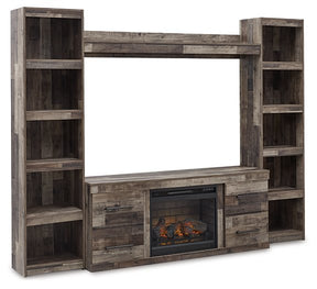Derekson 4-Piece Entertainment Center with Electric Fireplace Half Price Furniture
