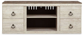 Willowton TV Stand with Electric Fireplace Half Price Furniture