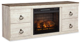 Willowton TV Stand with Electric Fireplace Half Price Furniture