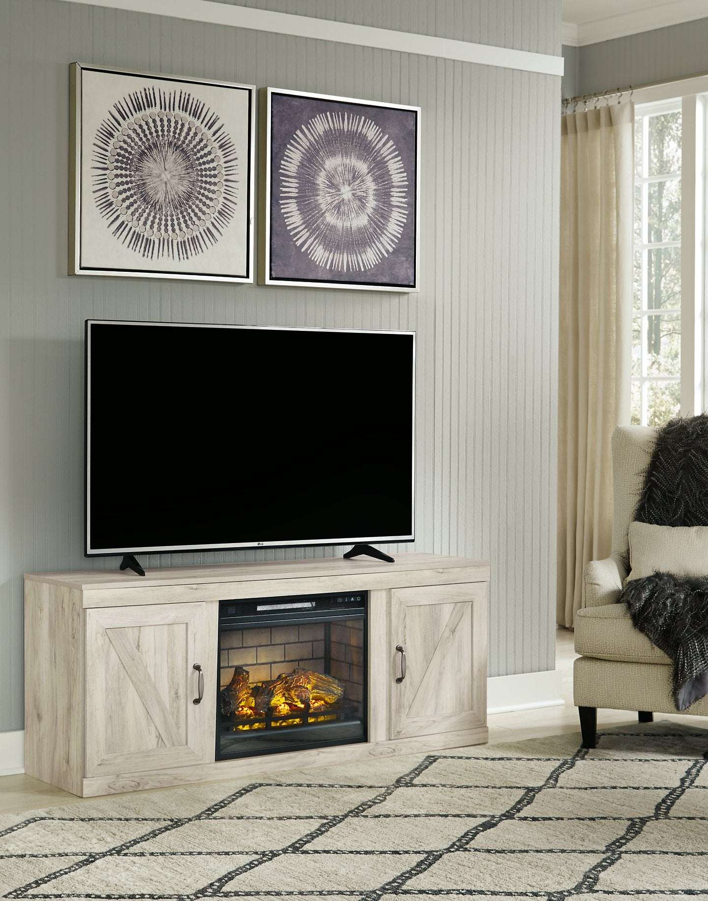 Bellaby TV Stand with Electric Fireplace - TV Stand - Half Price Furniture