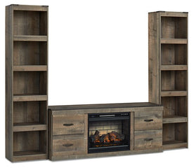 Trinell 3-Piece Entertainment Center with Electric Fireplace Half Price Furniture
