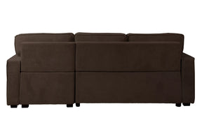 Chocolate corduroy convertible sectional with reversible storage chaise, view 5