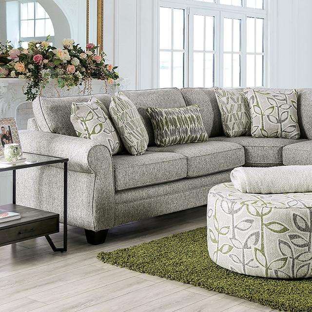 GARDNER Sectional, Gray/Green - Half Price Furniture