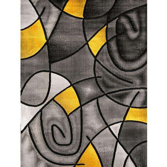 Sivas Charcoal Yellow 8' X 10' Area Rug Half Price Furniture