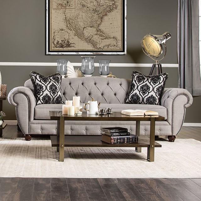 VIVIANA Gray/Black Sofa, Gray  Half Price Furniture
