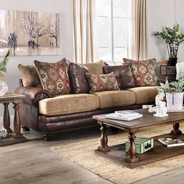 Fletcher Brown/Tan Sofa  Half Price Furniture