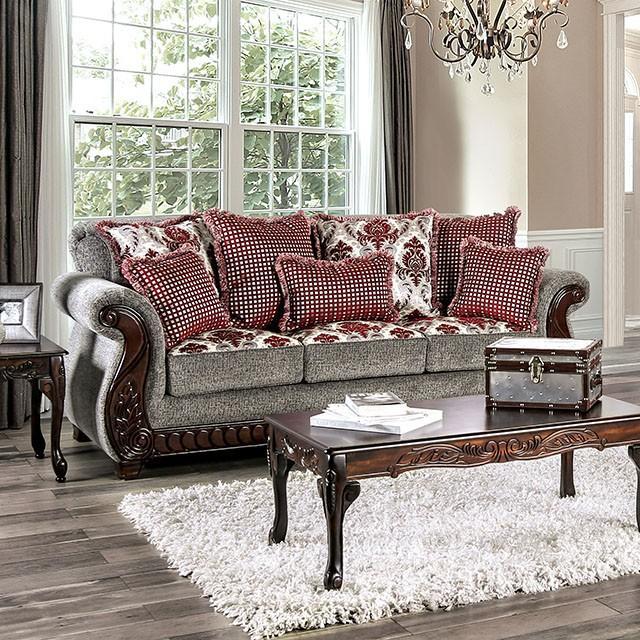 Whitland Light Gray/Red Sofa  Half Price Furniture