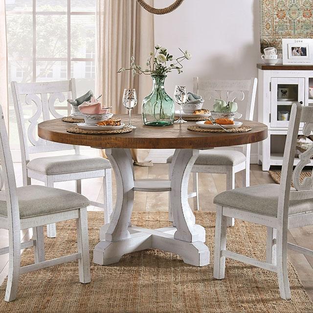 Auletta Transitional Round Dining Table  Las Vegas Furniture Stores