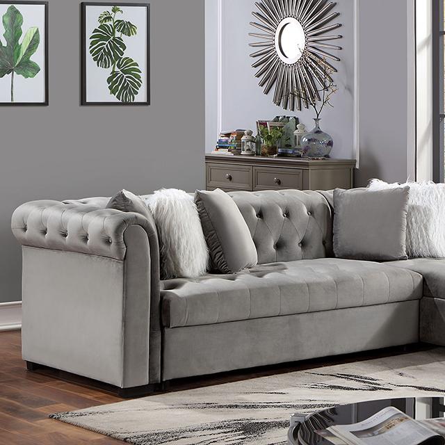 ALESSANDRIA Sectional, Gray  Half Price Furniture