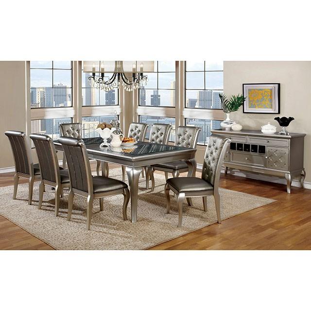 AMINA Champagne 84" Dining Table  Las Vegas Furniture Stores