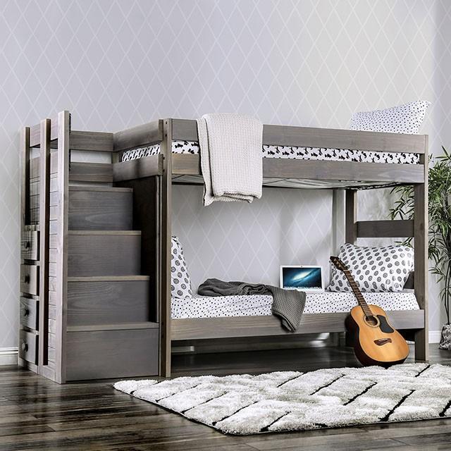 AMPELIOS T/T Bunk Bed W/ 2 Slat Kits (*Mattress Ready) AMPELIOS T/T Bunk Bed W/ 2 Slat Kits (*Mattress Ready) Half Price Furniture