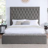 ATHENELLE Cal.King Bed, Gray  Half Price Furniture