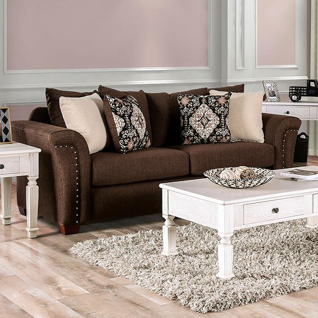 BELSIZE Sofa, Chocolate/Tan  Half Price Furniture