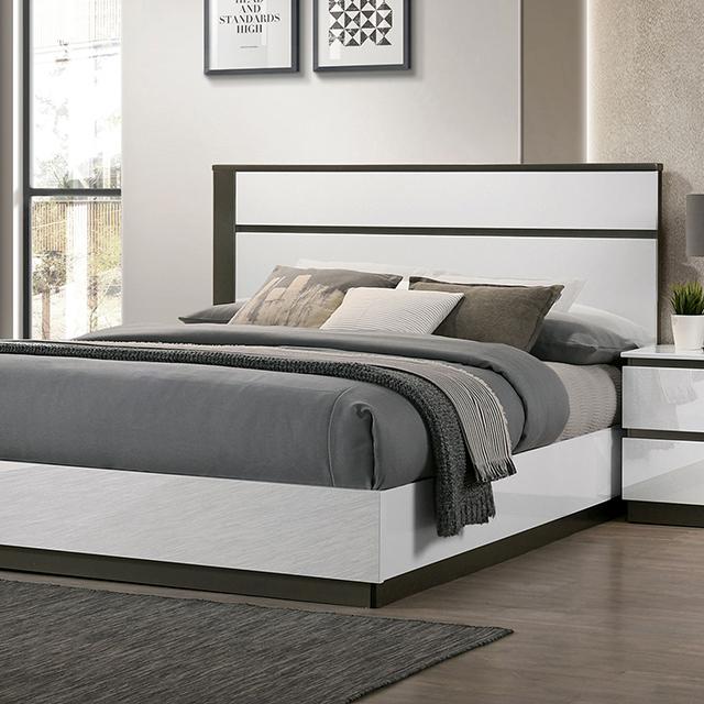 BIRSFELDEN Cal.King Bed, White  Half Price Furniture
