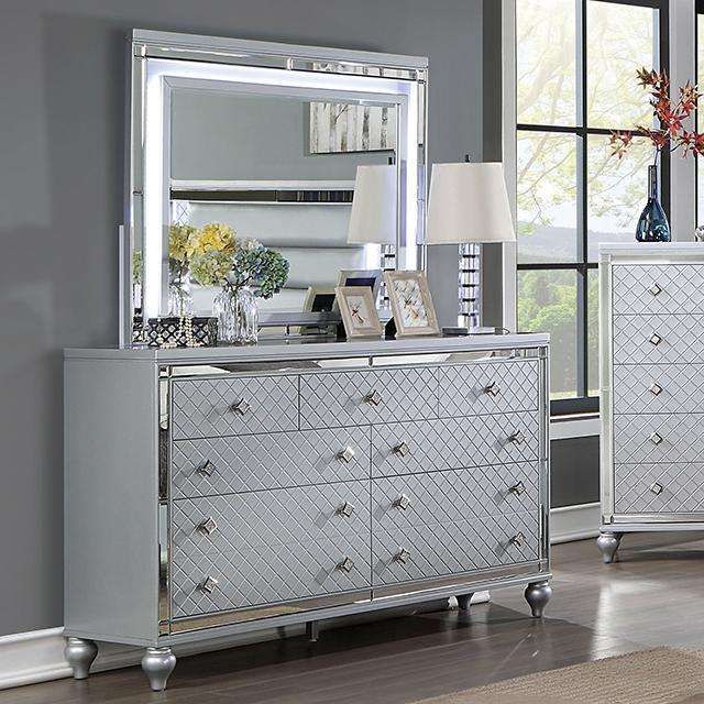 CALANDRIA Dresser, Silver  Half Price Furniture