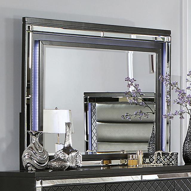 CALANDRIA Mirror w/ LED, Gray  Half Price Furniture