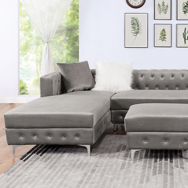 CIABATTONI Sectional, Gray  Half Price Furniture
