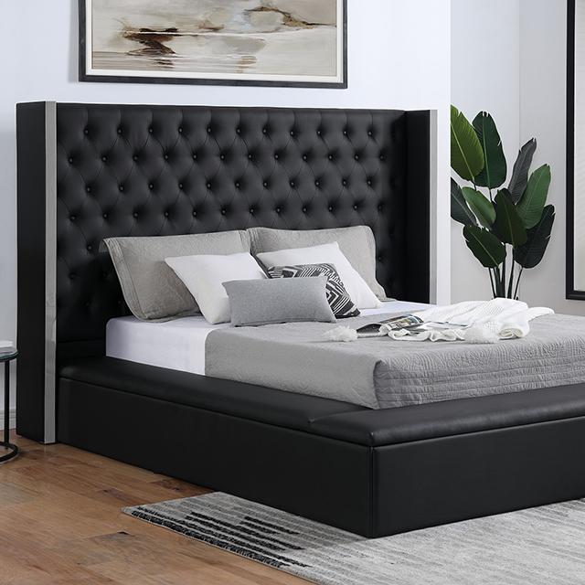 EUDORA E.King Bed, Black  Half Price Furniture
